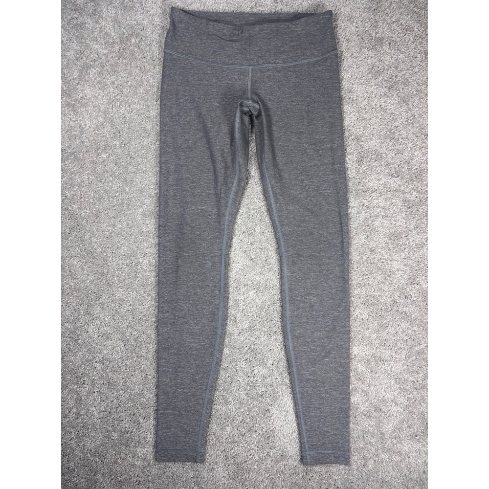 Lululemon Wunder Under Leggings Heathered Slate Grey Low Rise Size 6 Full Length